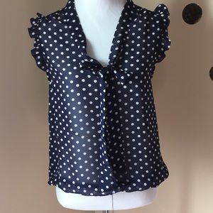 Navy polka dot Blouse